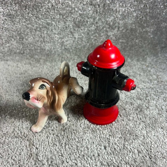 Other - Fire Hydrant W/Peeing Dog Salt & Pepper Shakers By Tilso Made in Japan